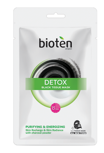 Bioten Detox Black Tissue Mask Μαύρη Υφασμάτινη Μάσκα Αποτοξίνωσης, 20ml |  Heals