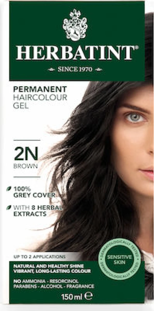 Herbatint Permanent Hair Colour Gel 2N Μαύρο Καστανό | Heals