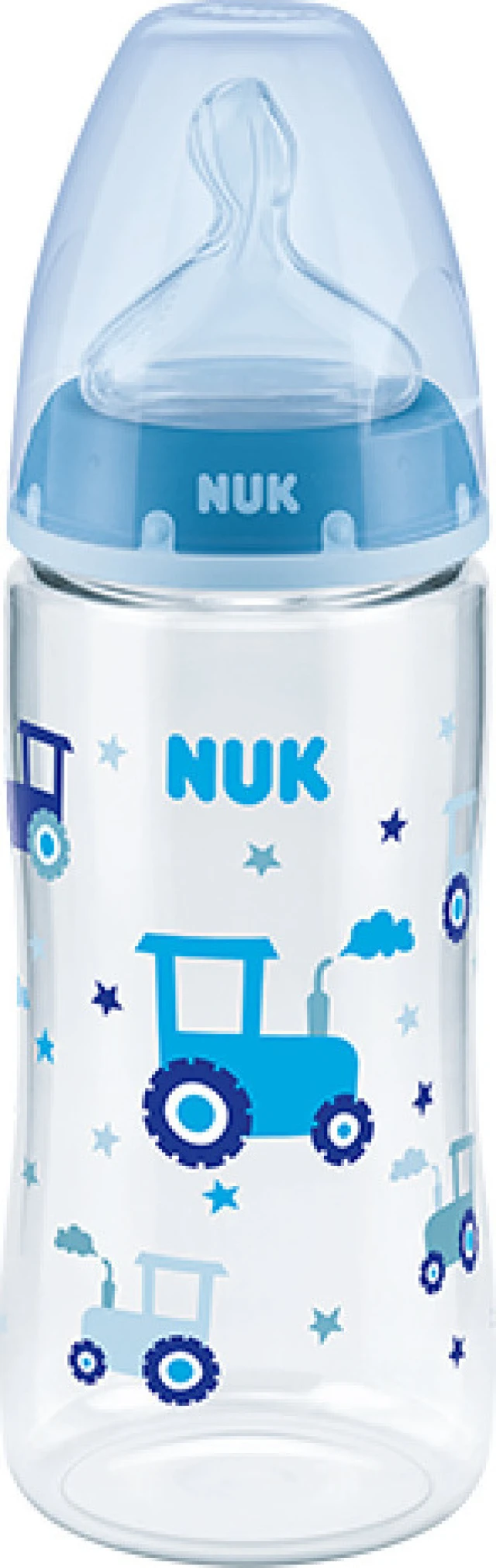 Nuk Πλαστικό Μπιμπερό First Choice Plus Temperature Control Κατά των  Κολικών με Θηλή Σιλικόνης 300ml για 6-18 μηνών Μπλε Τρακτέρ | Heals