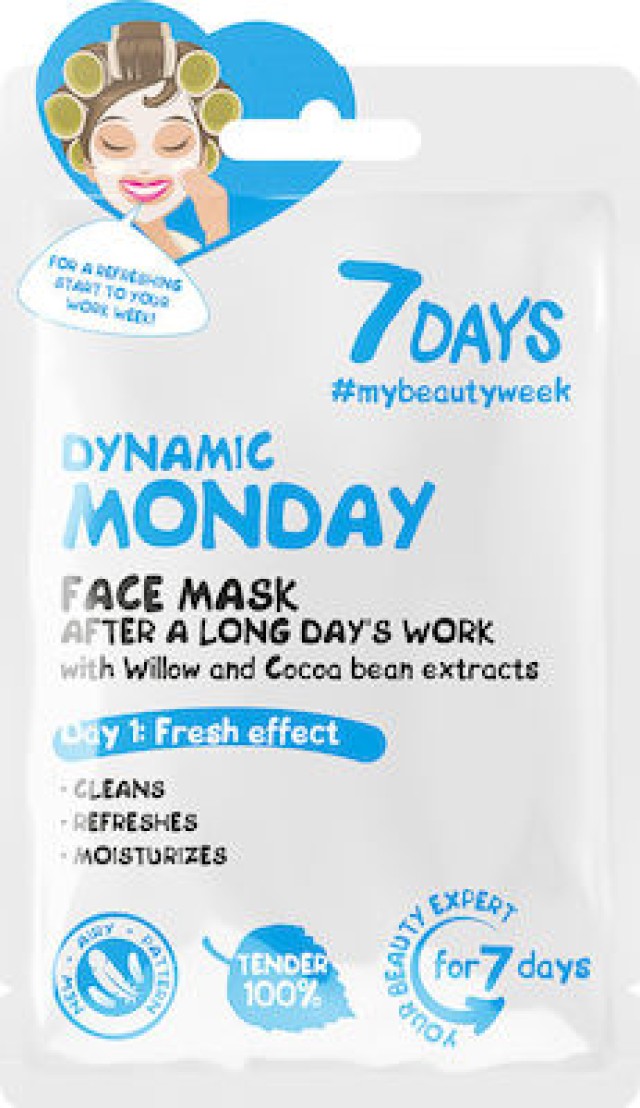 7DAYS Dynamic Monday Sheet Mask Μάσκα Προσώπου Δευτέρας 28gr, 1 Τεμάχιο