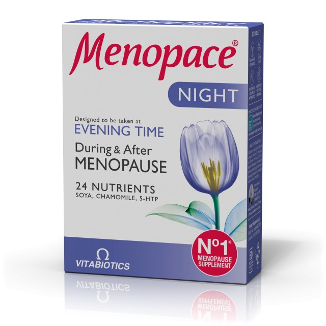 Vitabiotics Menopace Night Βραδείας Αποδέσμευσης για τα Νυχτερινά Συμπτώματα της Εμμηνόπαυσης, 30 Ταμπλέτες