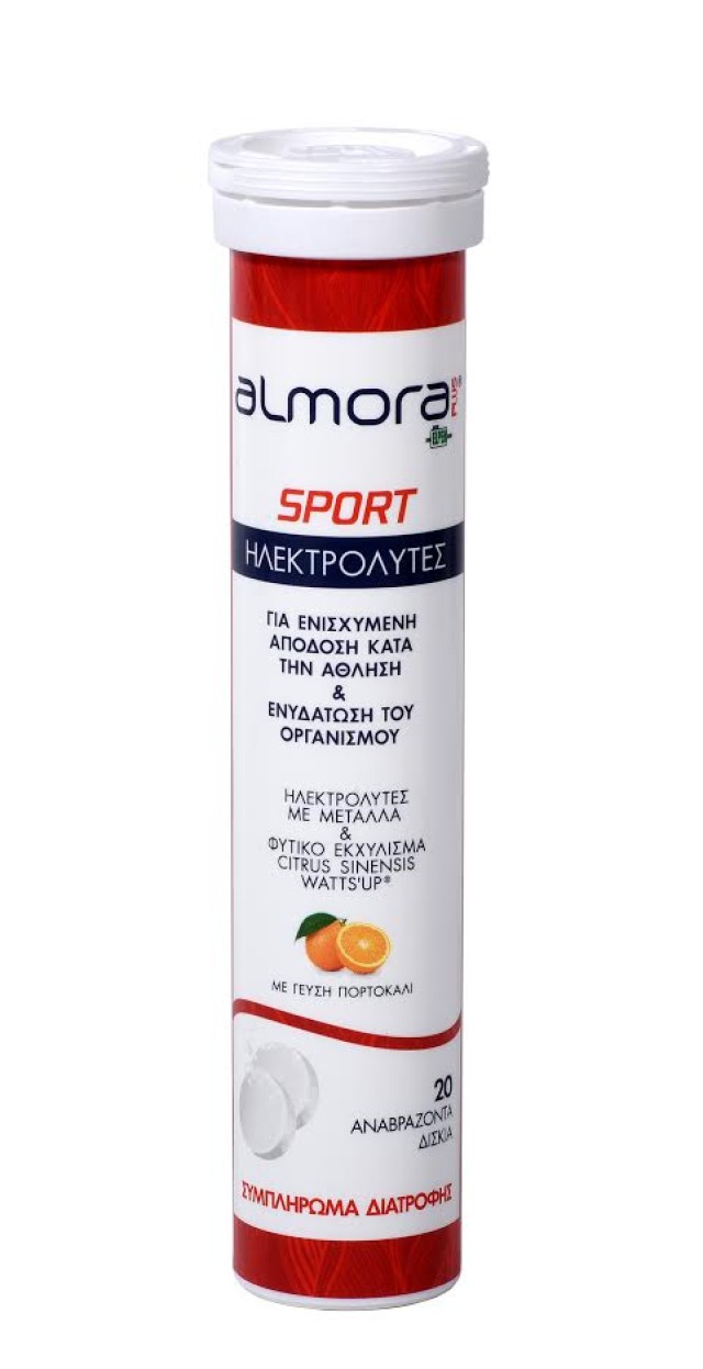 Almora Plus Sport Ηλεκτρολύτες Με Ασβέστιο, Μαγνήσιο Και Citrus Sinensis Για Ενισχυμένη Απόδοση Στην Άθληση Ενυδάτωση 20 Αναβράζοντα Δισκία