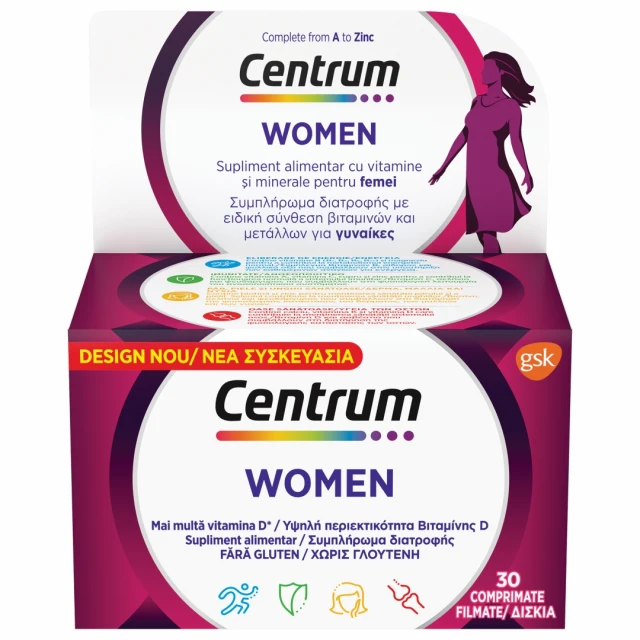 Centrum Women Complete from A to Zinc Πολυβιταμινούχο Συμπλήρωμα Διατροφής  για Γυναίκες, 30 Tαμπλέτες | Heals