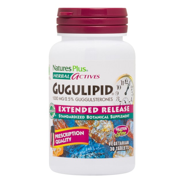 Natures Plus Gugulipid 1000mg Συμπλήρωμα Διατροφής με Αντιοξειδωτικές Ιδιότητες, 30 Ταμπλέτες