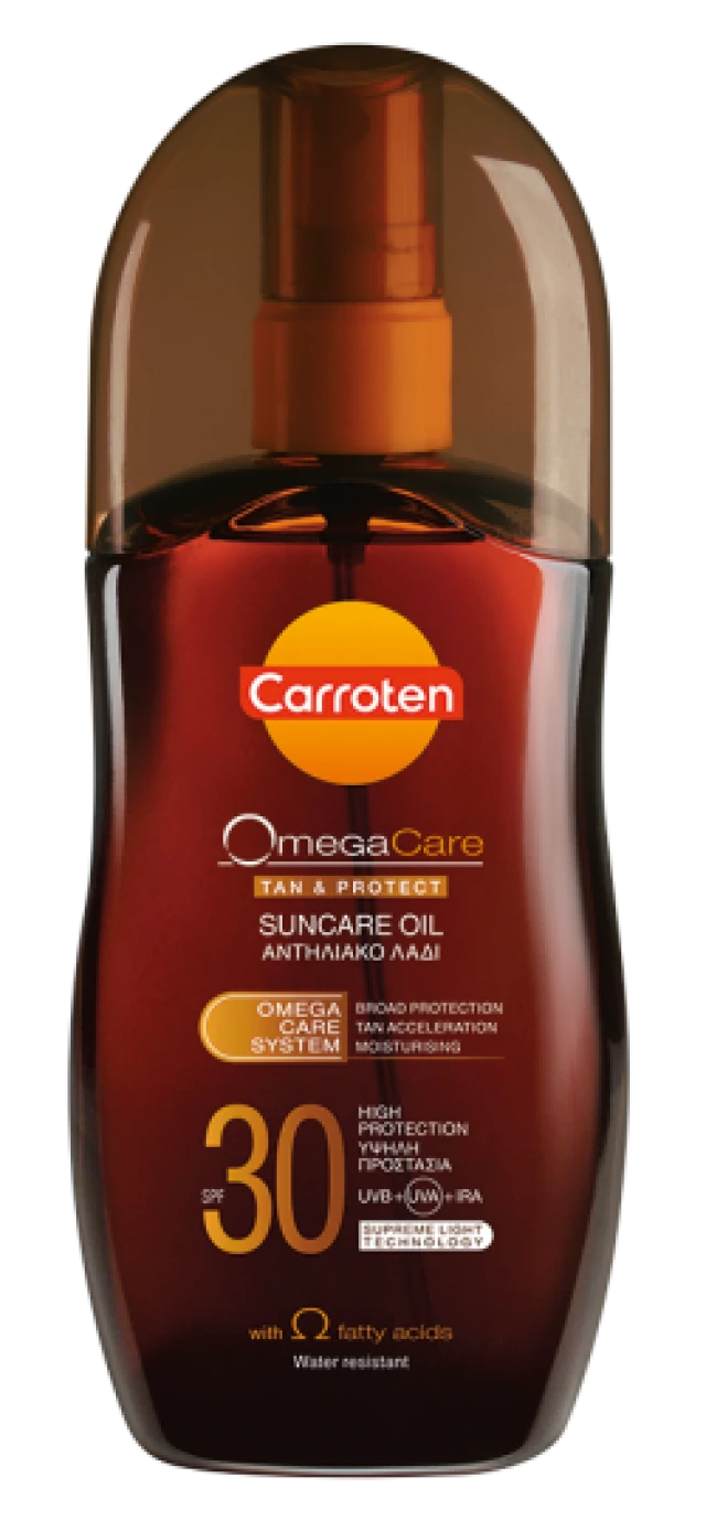 Carroten Omega Care Tan & Protect Suncare Αντηλιακό Λάδι με SPF30, 150ml |  Heals